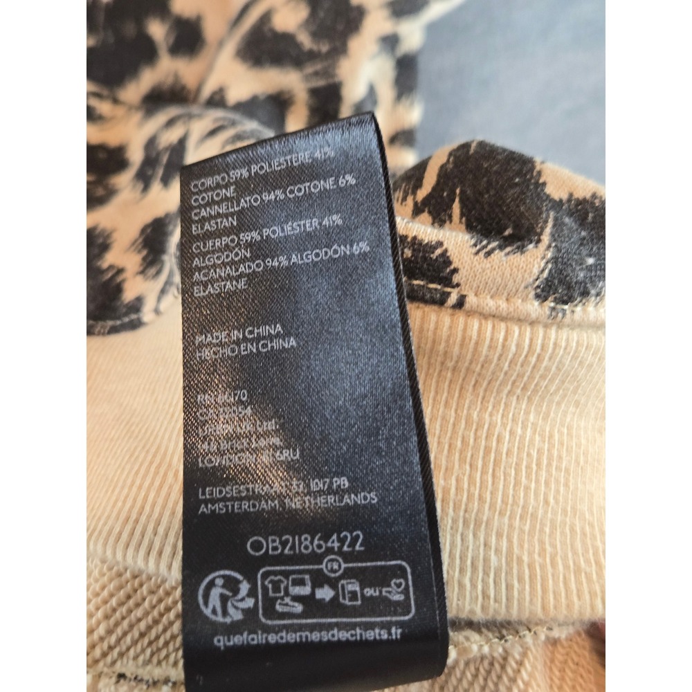 Maeve Sweatshirt Womens XS Tan Black Leopard Print Raglan Pullover OB2186422 - Picture 7 of 10